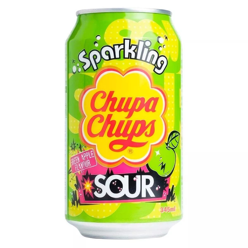 Газированный напиток Chupa Chups Sour Apple 345ml