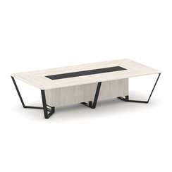 Steel Meet Стол переговорный прямоугольный KMK-PR.B.SP-12 Денвер Светлый/Графит Глянец/Металл Черный