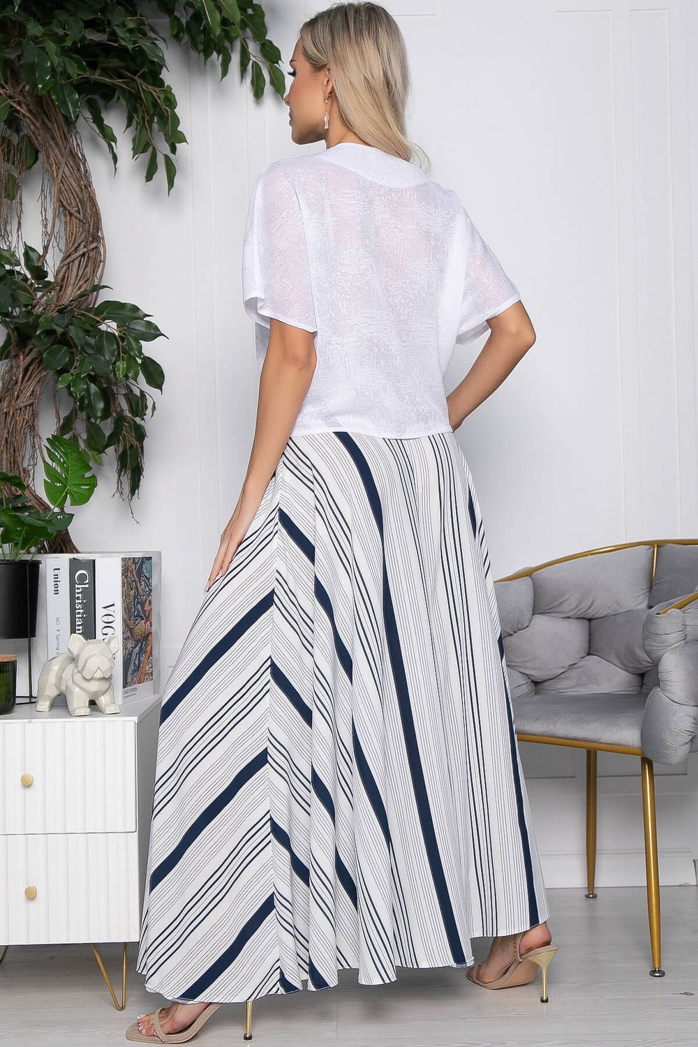Брюки Камелия (белые/полоска) Б10524 LT Collection