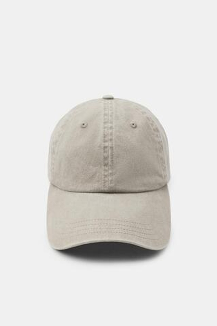 ZARA ОДНОТОННАЯ КЕПКА ИЗ САРЖИ, СВЕТЛО-СЕРЫЙ