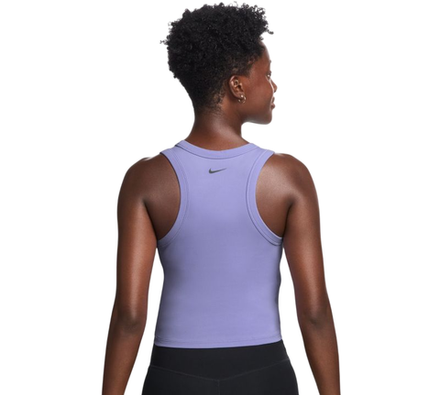 Топ теннисный Nike One Fitted Dri-Fit Short Sleeve Crop - lilac ice/black