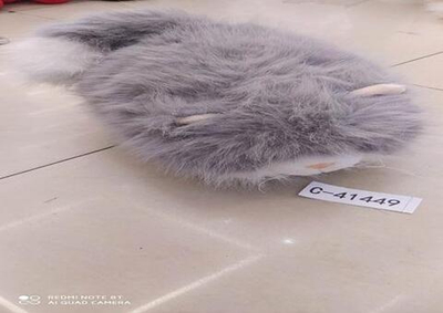 Мягкая игрушка Подушка кошка серая 29 см, C-41449