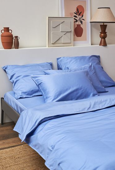 Комплект постельного белья из премиального сатина сиреневого цвета из коллекции essential, 200х220 см