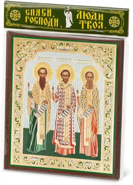 Икона "Собор трёх святителей " 10х12 на МДФ-6
