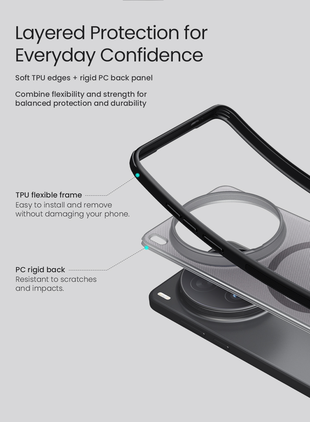 Чехол тонированный c MagSafe для Vivo X300 Ultra, серия Super Frosted Shield Pro Magnetic (Clear version) от Nillkin