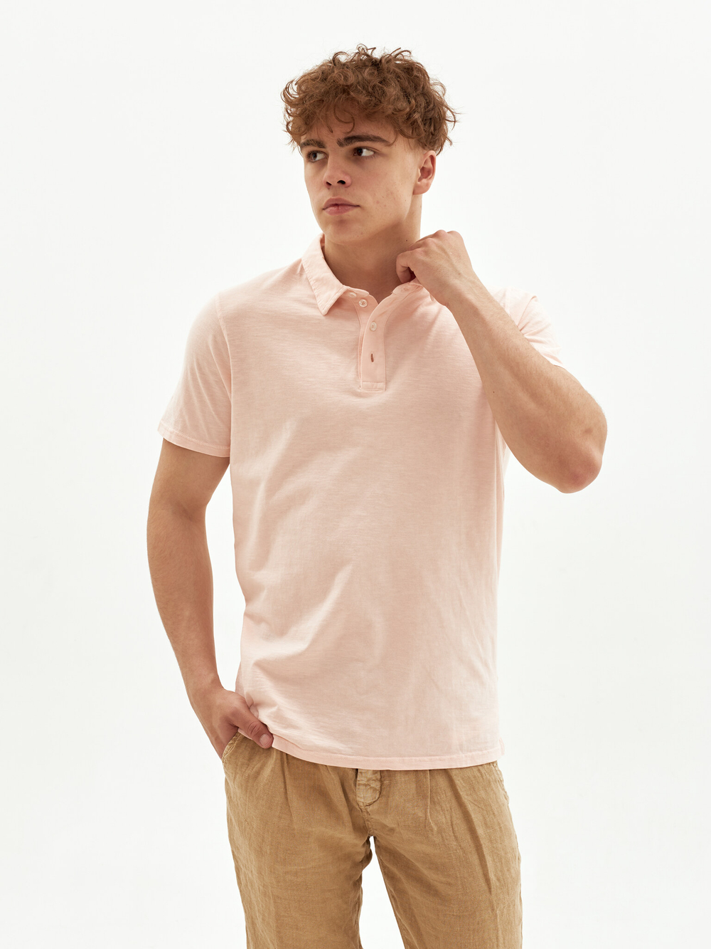 Поло однотонное Bowery NYC Tropical Peach