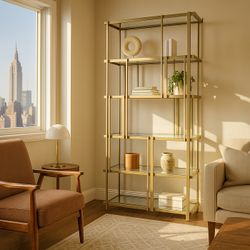 Стеллаж "Модерн" со стеклянными полками