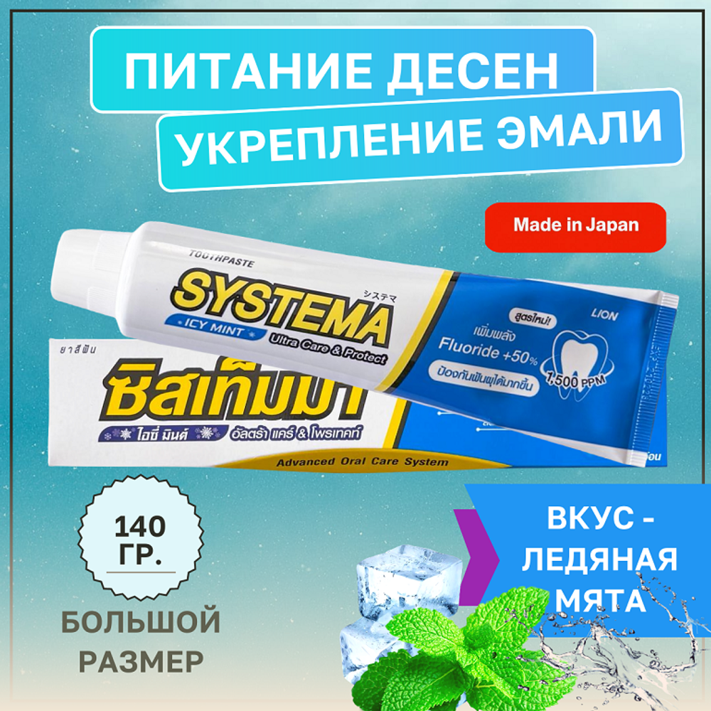 Зубная паста Systema Ледяная мята, 140 г.