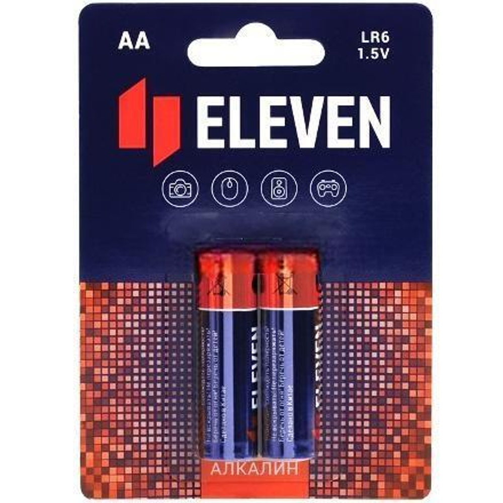 Элемент питания alkaline пальч. LR6 AA "ELEVEN" Блистер (2 шт.) (1/12 упак.)