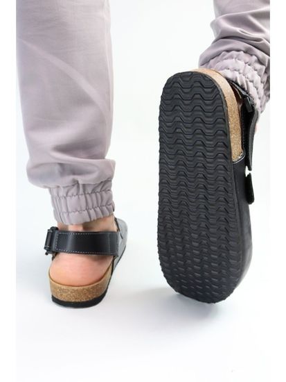 12 | "Branko's" Мужские медицинские сабо кожаные (черный)