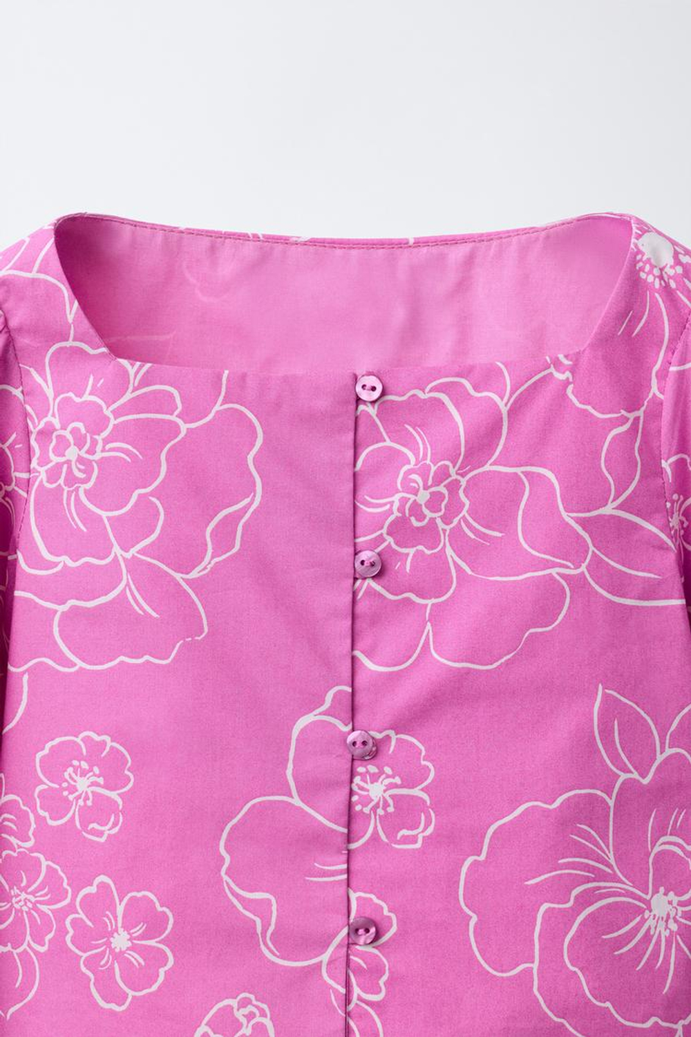 ZARA РУБАШКА С ЦВЕТОЧНЫМ ПРИНТОМ, РОЗОВЫЙ/БЕЛЫЙ