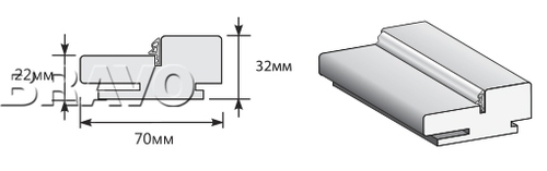 Коробка "Т" МДФ 2370*70*32 (у,п)