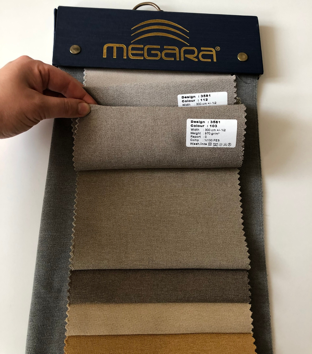 Портьерная ткань dimout фактурный Megara арт. 3581 (высота 300 см, Турция)