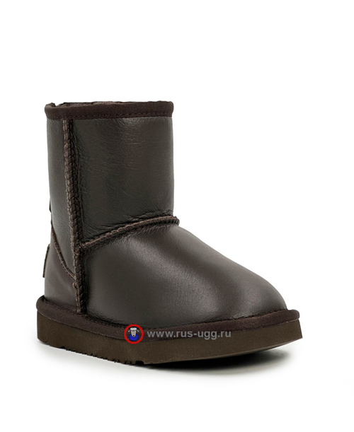 KIDS CLASSIC SHORTZIP LEATHER Chocolate