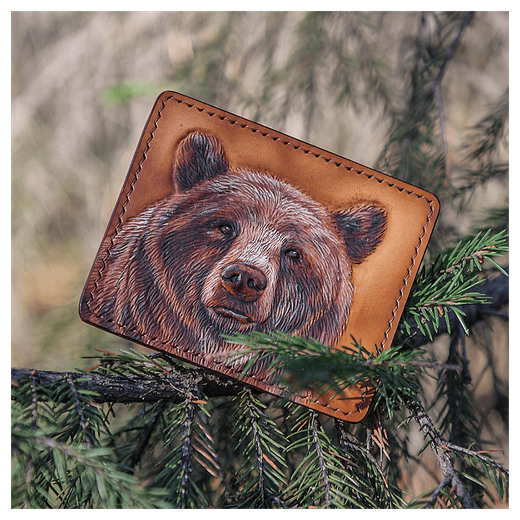Кожаный картхолдер «Медведь»
