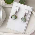 LEFIREL' Серьги серебряные женские "Келия" с цветами из муранского стекла / ювелирные украшения из родированного серебра 925