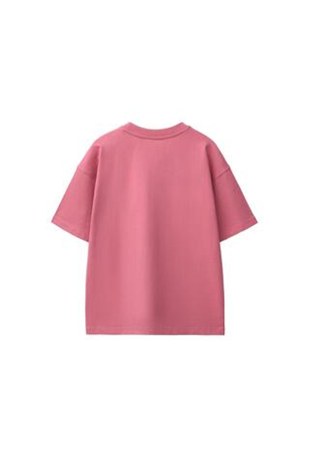 ZARA БАЗОВАЯ ОДНОТОННАЯ ФУТБОЛКА, ЛИНЯЛЫЙ РОЗОВЫЙ