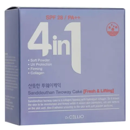 Пудра для лица с запасным блоком Dr.CELLIO Dr.G50 4 IN 1 SANDDEUTHAN TWOWAYCAKE (Whitening) №13