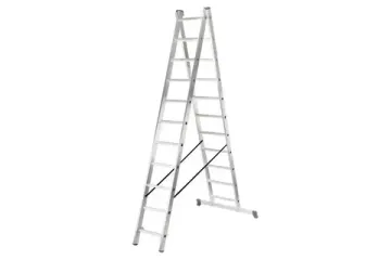 Лестница двухсекционная "ВИХРЬ" ЛА 2х11  11-и ступенчатая алюминиевая