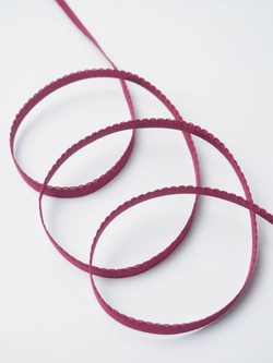 Резинка бельевая бордовая ажурная ширина 10 мм с учетом фестона