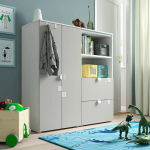 Шкаф - SMÅSTAD / SMАSTAD  IKEA /СМОСТАД  ИКЕА, 120x42x123 см, белый/серый