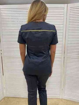 Блуза женская А218 (экстра/серый 110/принт витаминки/желтый 742)