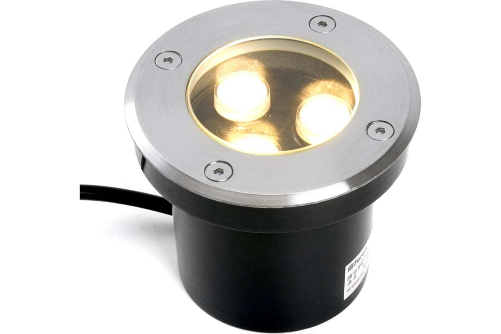 Светильник LED тротуарный (грунтовый) встраив. SP2801, 3W, AC12-24, низковольтный, 3000К, черный, D100*H80mm, вн.диаметр:70m