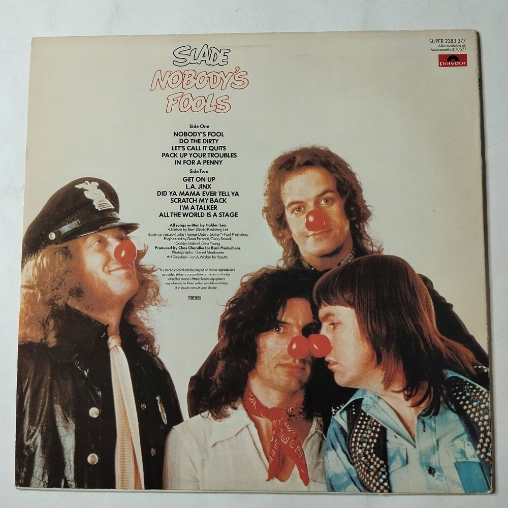 Винтажная виниловая пластинка LP Slade Nobodys Fools (Sweden 1976)