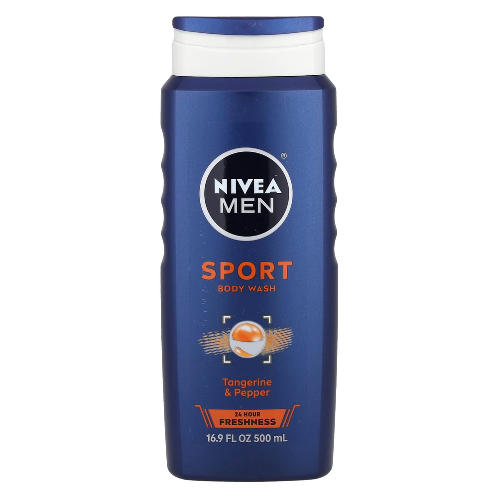 Nivea, Sport, гель для душа, для мужчин, мандарин и перец, 500 мл (16,9 жидк. унции)