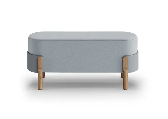 Банкетка Basic 100 см (голубой Ангора, серый Нео, дуб)