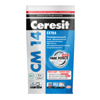 Клей для плитки и керамогранита Ceresit CM 14 Extra С1 Т (5 кг)