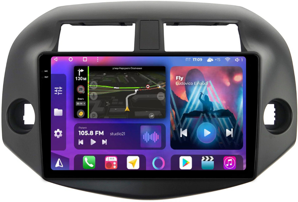 Магнитола для Toyota RAV4 30 2005-2012, Vanguard - FarCar BM018M-2K монитор 10.36" 2K QLED на Android 14, TS10, 4+32Гб, CarPlay, 4G SIM-слот