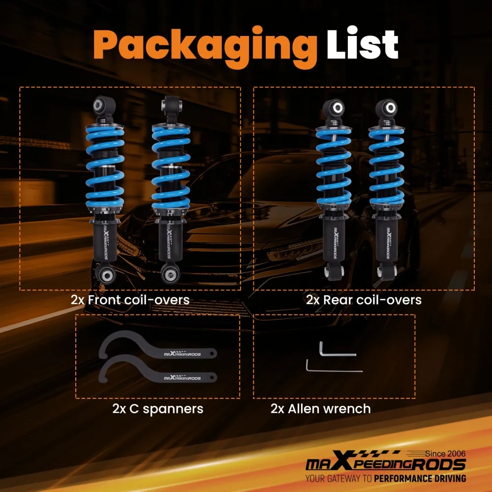 MaXpeedingrods T6 Coilovers Shocks Springs Kit подходит для автомобиля Audi R8 (Type 42) V10 07-15