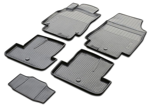 Коврики в салон автомобиля Rival для Renault Megane III поколение хэтчбек 2008-2016, полиуретан, с крепежом, 5 частей, 14705001