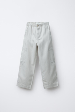 ZARA СТРУЯЩИЕСЯ БРЮКИ-КАРГО, СЕРЫЙ