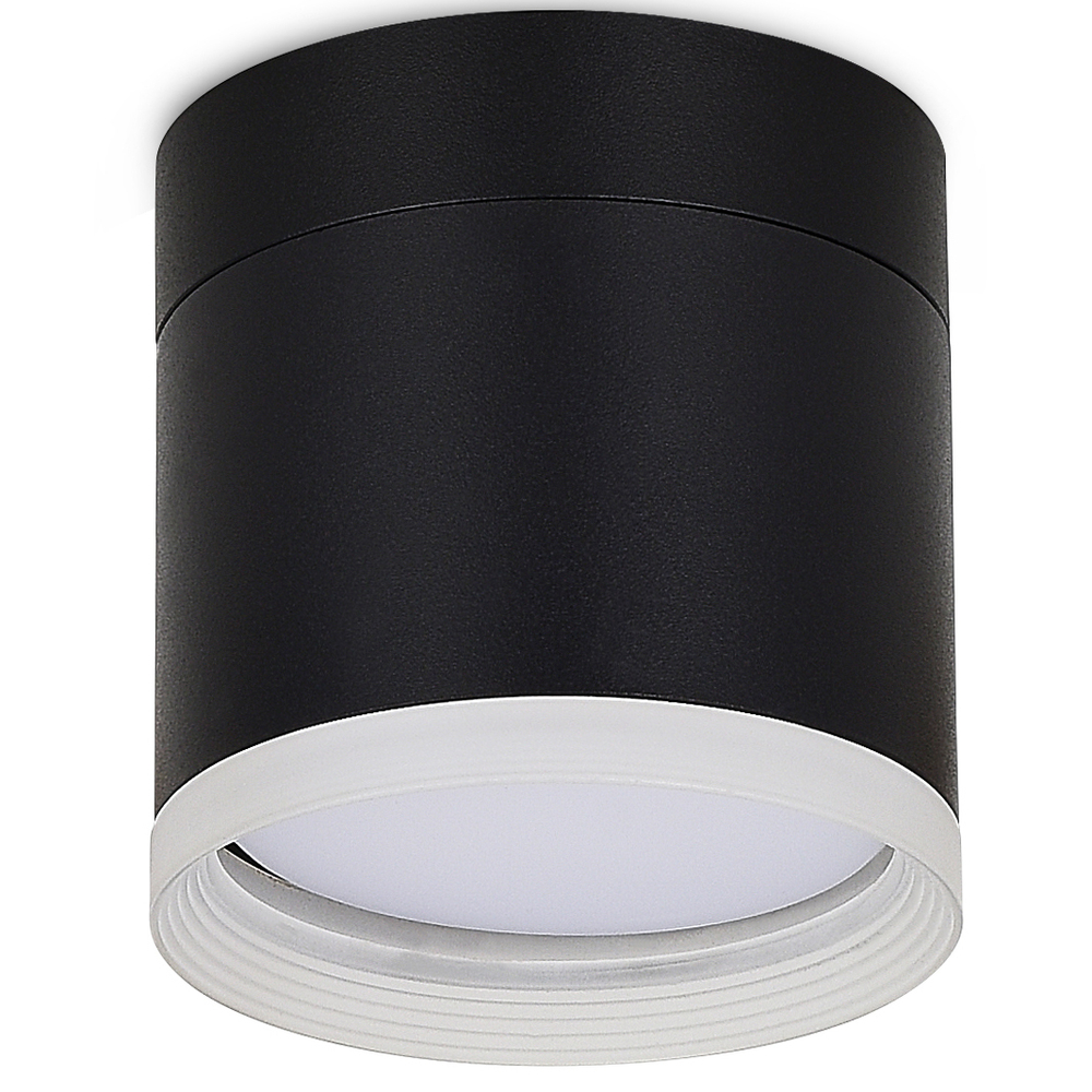 Светильник накладной,  поворотный,  GX53,  D84xH85мм,  IP20,  черный,  без лампы