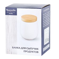 Банка для сыпучих продуктов " " 11х11х14,5см v 900мл с бамбуковой крышкой