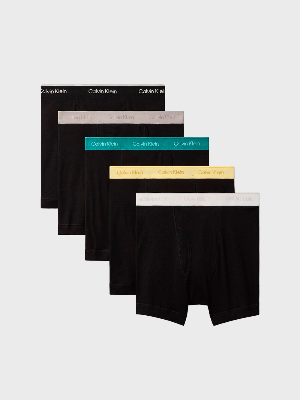 Мужские трусы боксеры-брифы Calvin Klein Cotton Classics 5-Pack Black / Green Multi