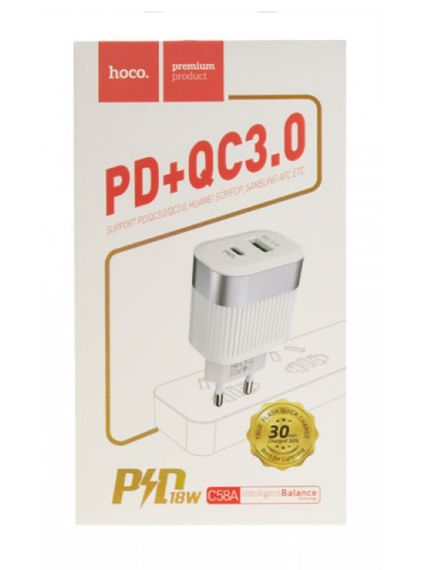 USB C58A Prominent PD+QC3.0 charger(EU) – white