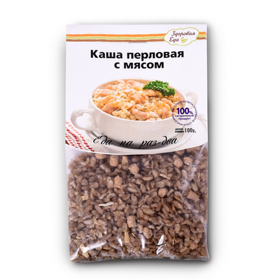 Каша перловая с мясом 100 г ("Здоровая Еда")