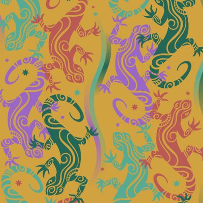 Танцующие ящерицы на песочном