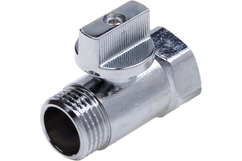 Кран шаровой мини хромированный ДУ15 (1/2) AQUALINK Cr Г/Ш ручка-флажок (1321) (200/20)