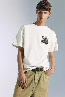 PULL&BEAR Футболка Ford, белый