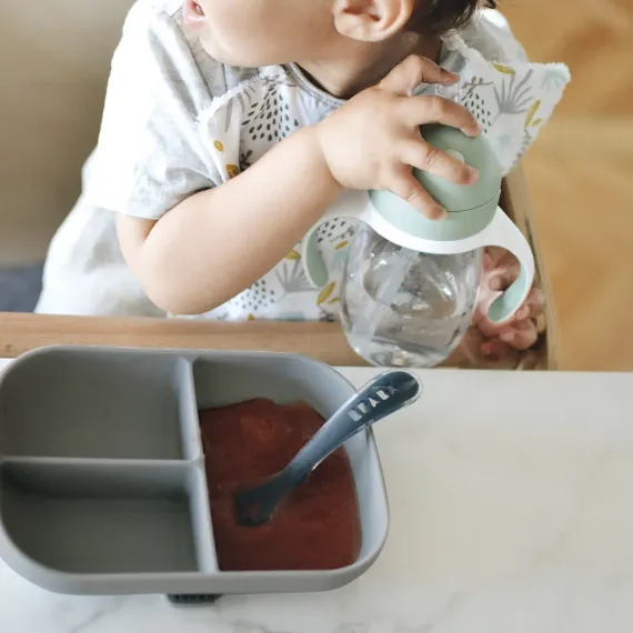 Тарелка из силикона Beaba Silicone Plate With Suction Cup Sage Green