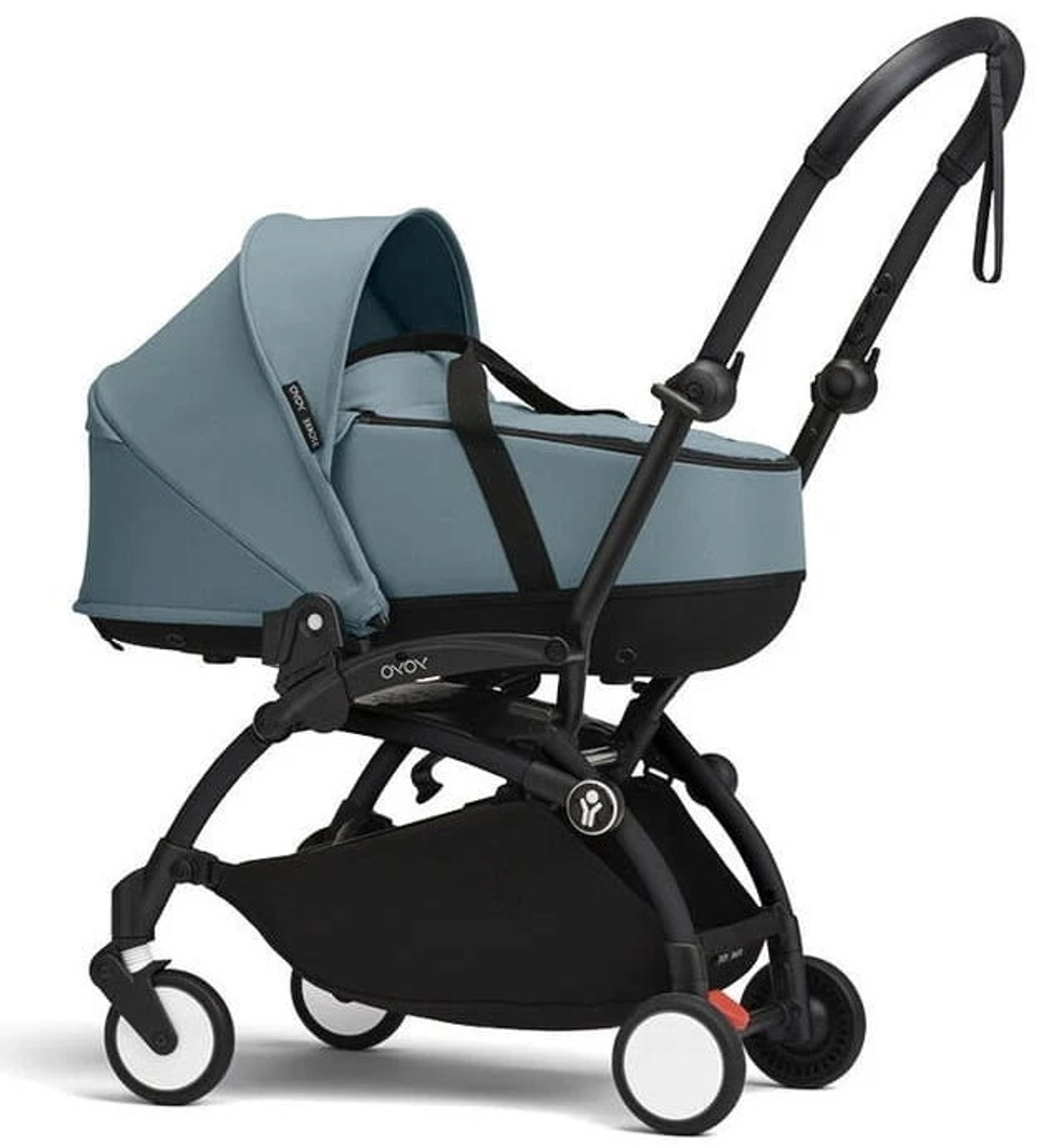 Коляска Stokke YOYO3 Newborn Shell рама чёрная Black 2 в 1 Aqua