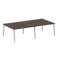 Metal System Рабочая станция на 4 места на А-образном м/к БА.СМ-4.3 Венге Цаво/Металл Серый 2800*147