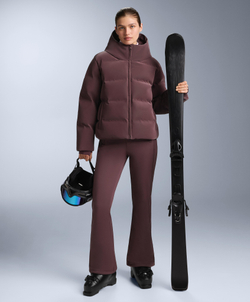 OYSHO Водостойкий пуховик из атласа Minardi Piume SKI, темно-винный