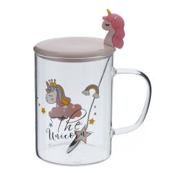 GAEM Кружка с крышкой и ложкой 450 мл, L8 W8 H11 см