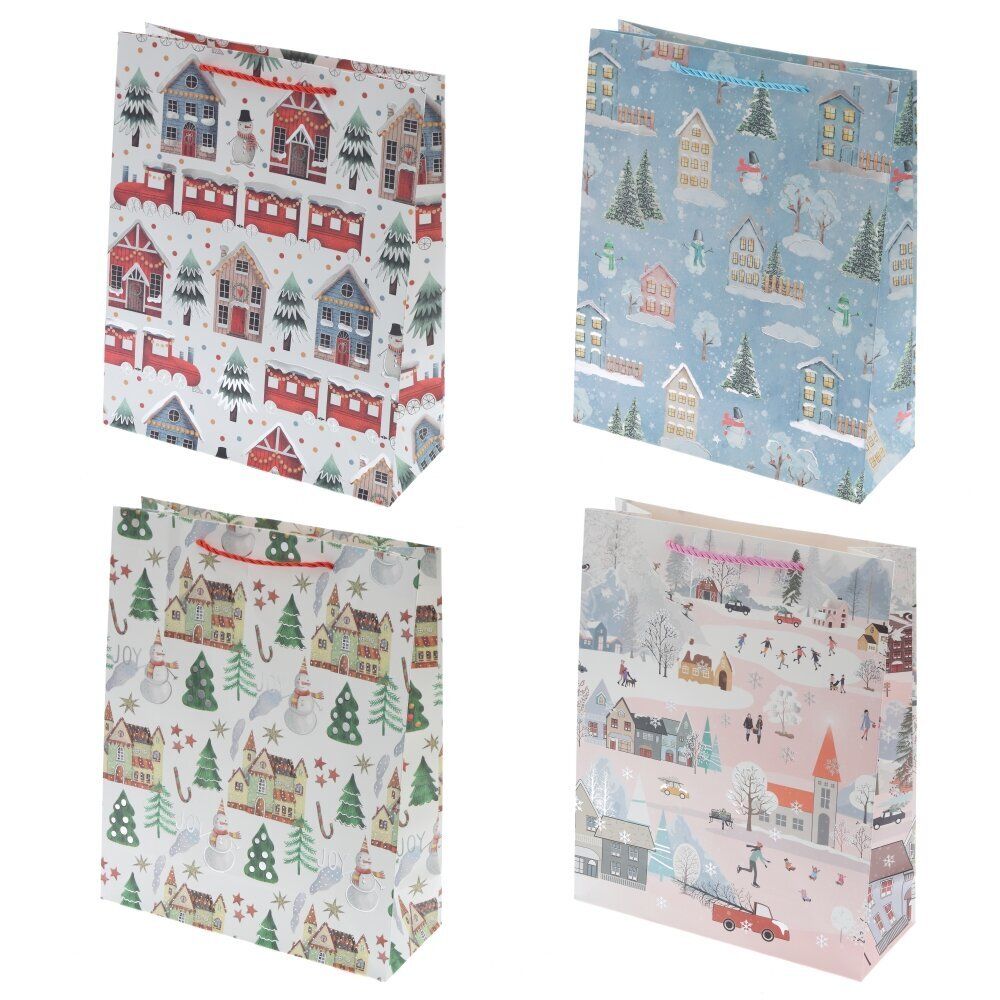 GAEM Пакет подарочный (бумага 210г/м2, блок 12шт), L26 W10 H32 см, 4в.