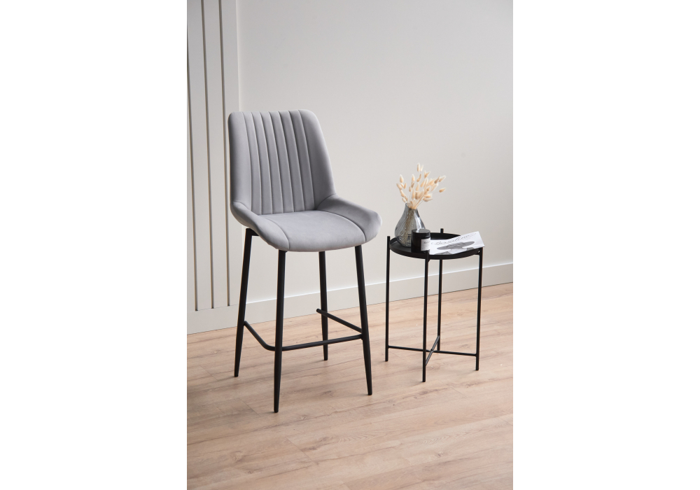 Барный стул Woodville Седа 360 светло-серый (zd 960), черный np, ножки черные